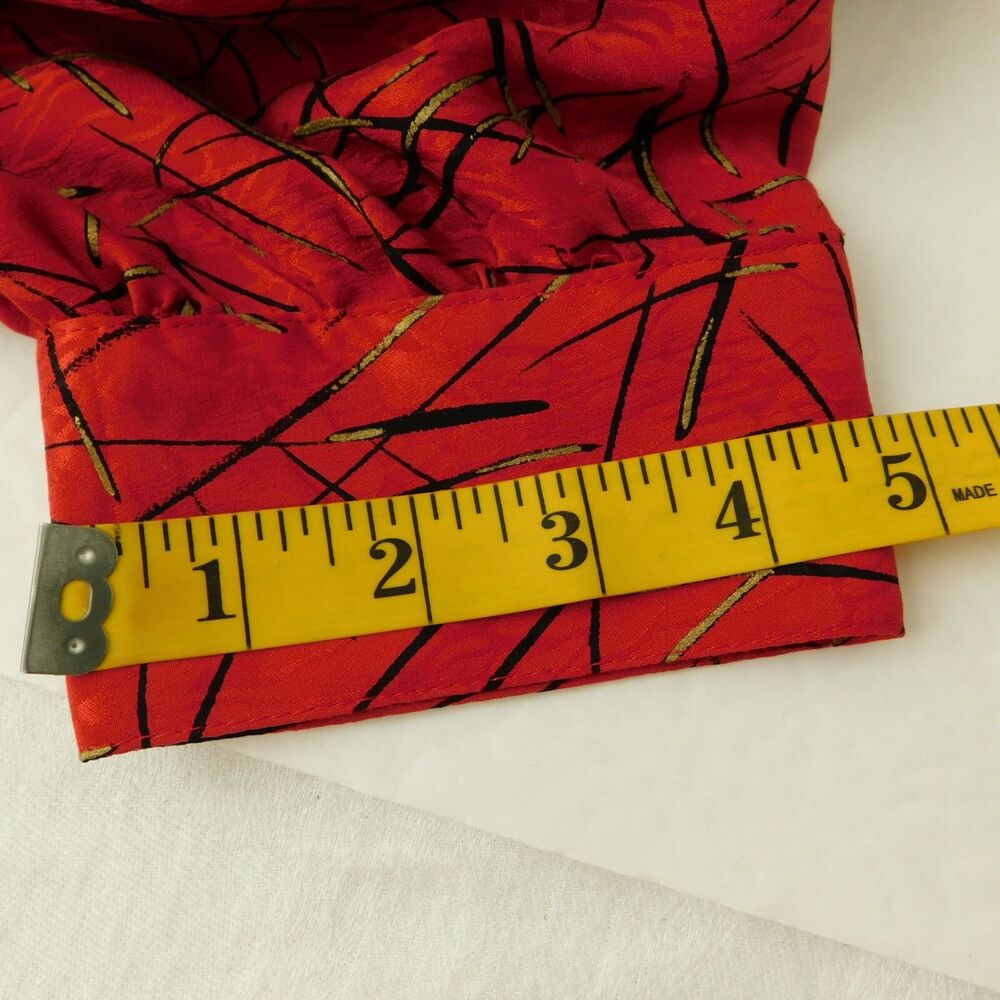 Nora Noh Vintage Silk Tunic Top Red Dolman Sleeve Flowing Size 4 Loose Fit MINT! - Picture 14 of 15